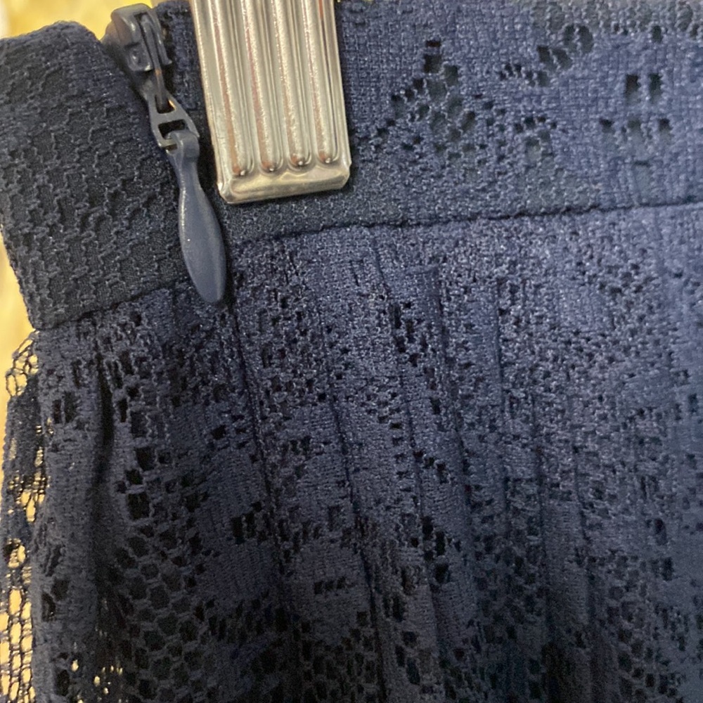 H&M lace navy pleated midi skirt Size 2 NWT blue - Picture 5 of 12